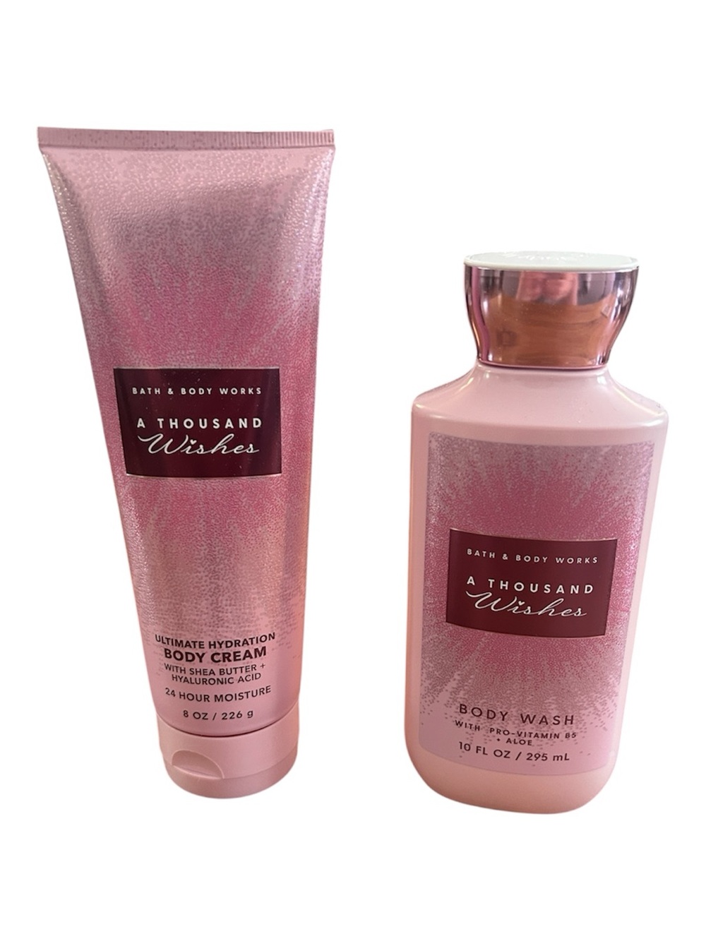 Bath & Body Works Pink A Thousand Wishes Body Wash & Cream Set